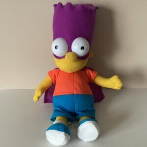 Vintage Bart Simpson Batman Stuffed Toy Superhero The Simpsons
